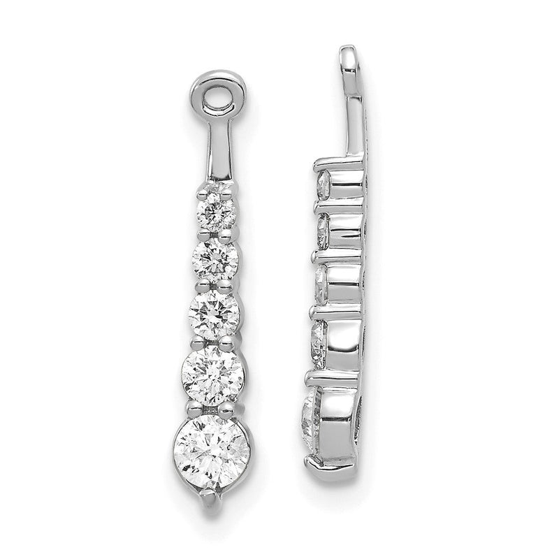 Ohrring-Jacket „Five Stones Journey“ mit herabhängenden natürlichen Diamanten in 14K Weißgold