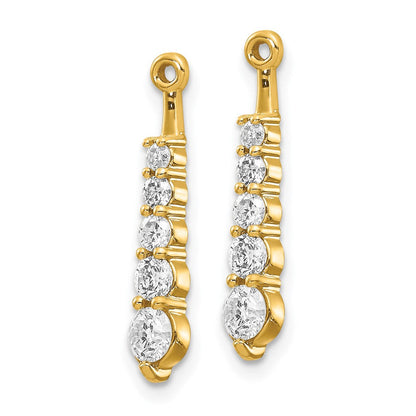 Ohrschmuck-Aufsätze mit fünf Steinen im Journey-Stil, natürlicher Diamant, in 14K Gelbgold