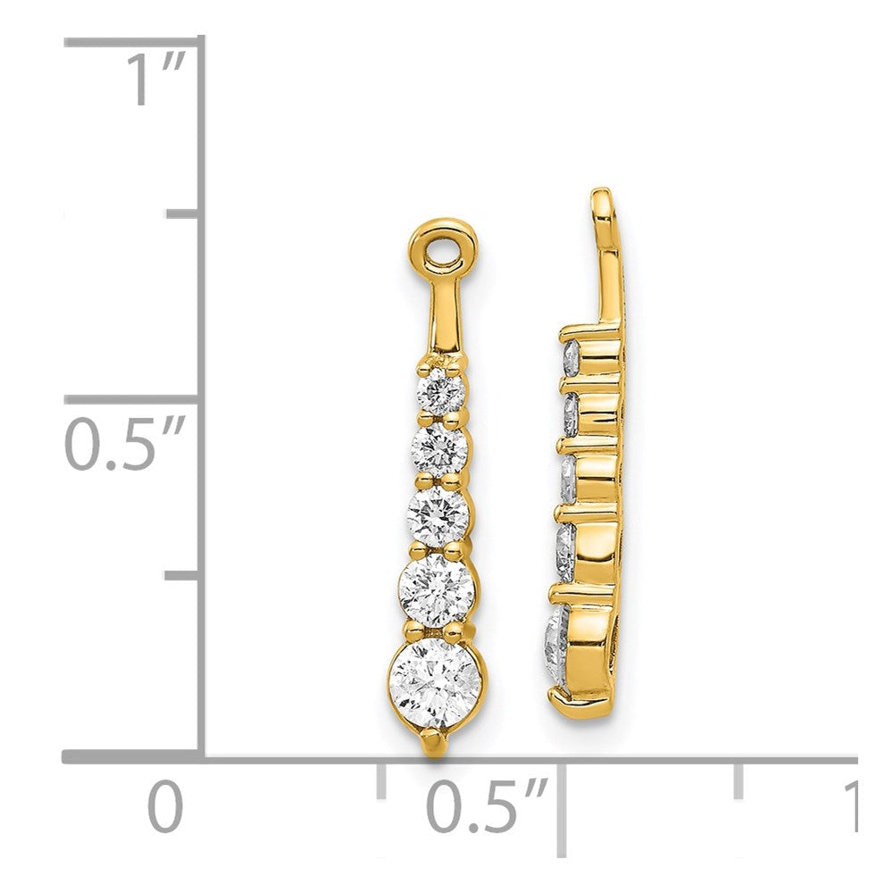 Ohrschmuck-Aufsätze mit fünf Steinen im Journey-Stil, natürlicher Diamant, in 14K Gelbgold