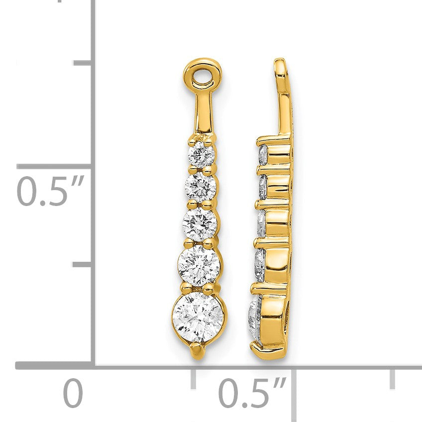 14K Gelbgold Labor-gezüchtete Diamant VS/SI FGH Ohrring-Jackets