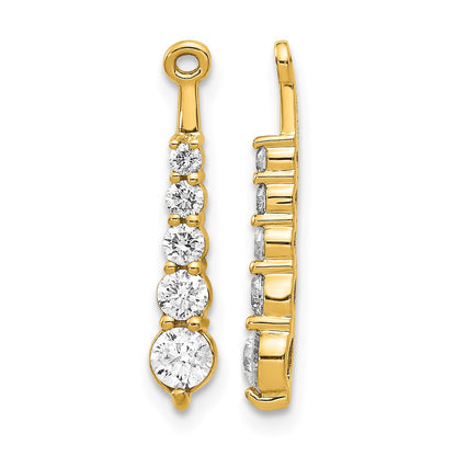 Ohrschmuck-Aufsätze mit fünf Steinen im Journey-Stil, natürlicher Diamant, in 14K Gelbgold