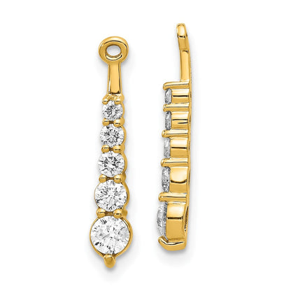Ohrschmuck-Aufsätze mit fünf Steinen im Journey-Stil, natürlicher Diamant, in 14K Gelbgold