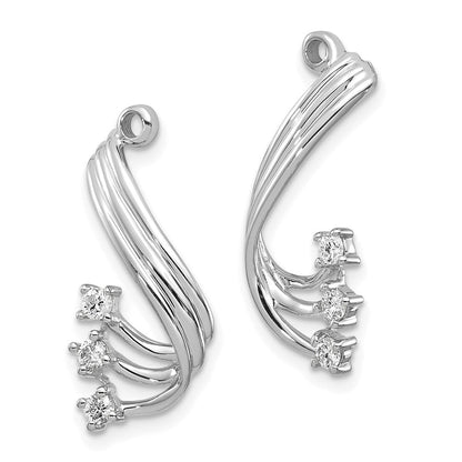 0,2 ct. Diamant-Ohrringjackets mit Fancy-Twist-Design aus 14K Weißgold – Edler Schmuck als Geschenk