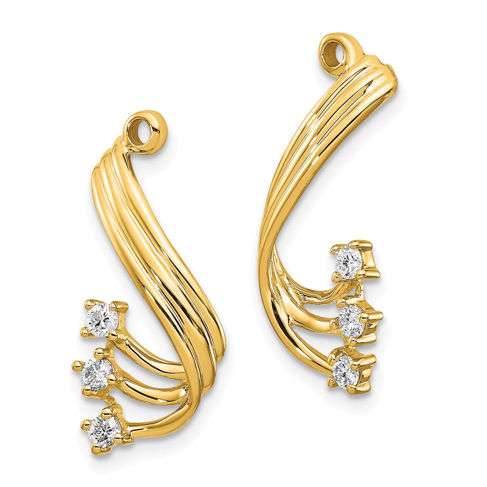 0,2 ct. Diamant-Ohrring-Jacket mit Fancy-Twist-Design aus 14K Gelbgold, Feinschmuck-Geschenk