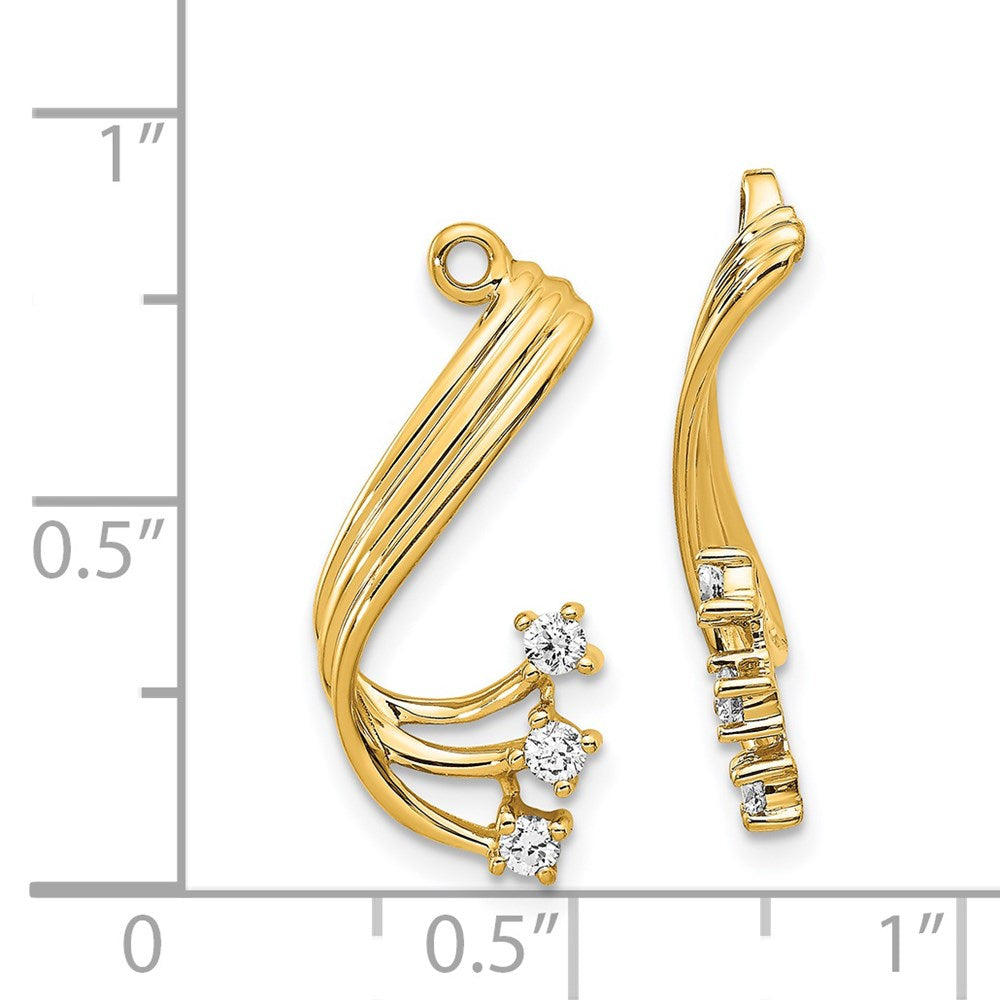 0,2 ct. Diamant-Ohrring-Jacket mit Fancy-Twist-Design aus 14K Gelbgold, Feinschmuck-Geschenk