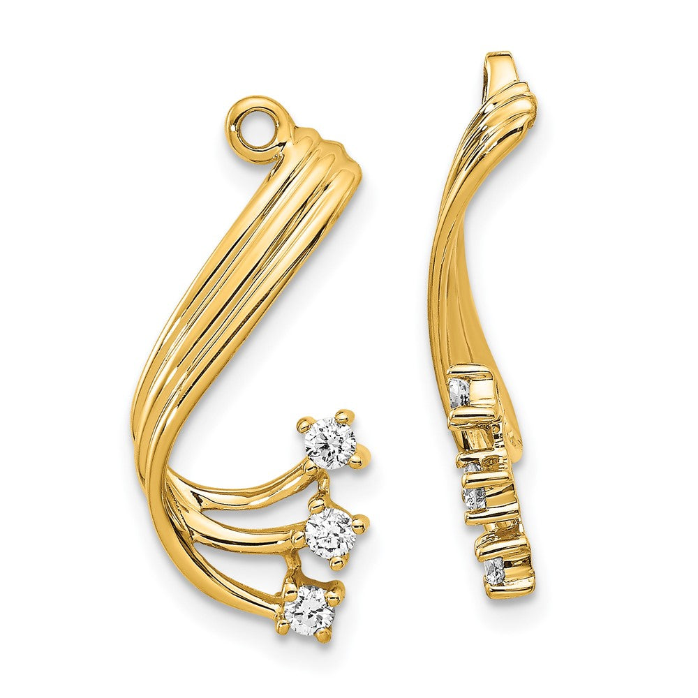 0,2 ct. Diamant-Ohrring-Jacket mit Fancy-Twist-Design aus 14K Gelbgold, Feinschmuck-Geschenk