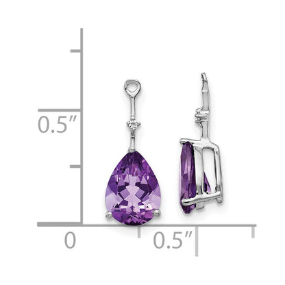 Ohrring-Jackets mit natürlichen Diamanten und Amethysten im Tropfenschliff in 14K Weißgold