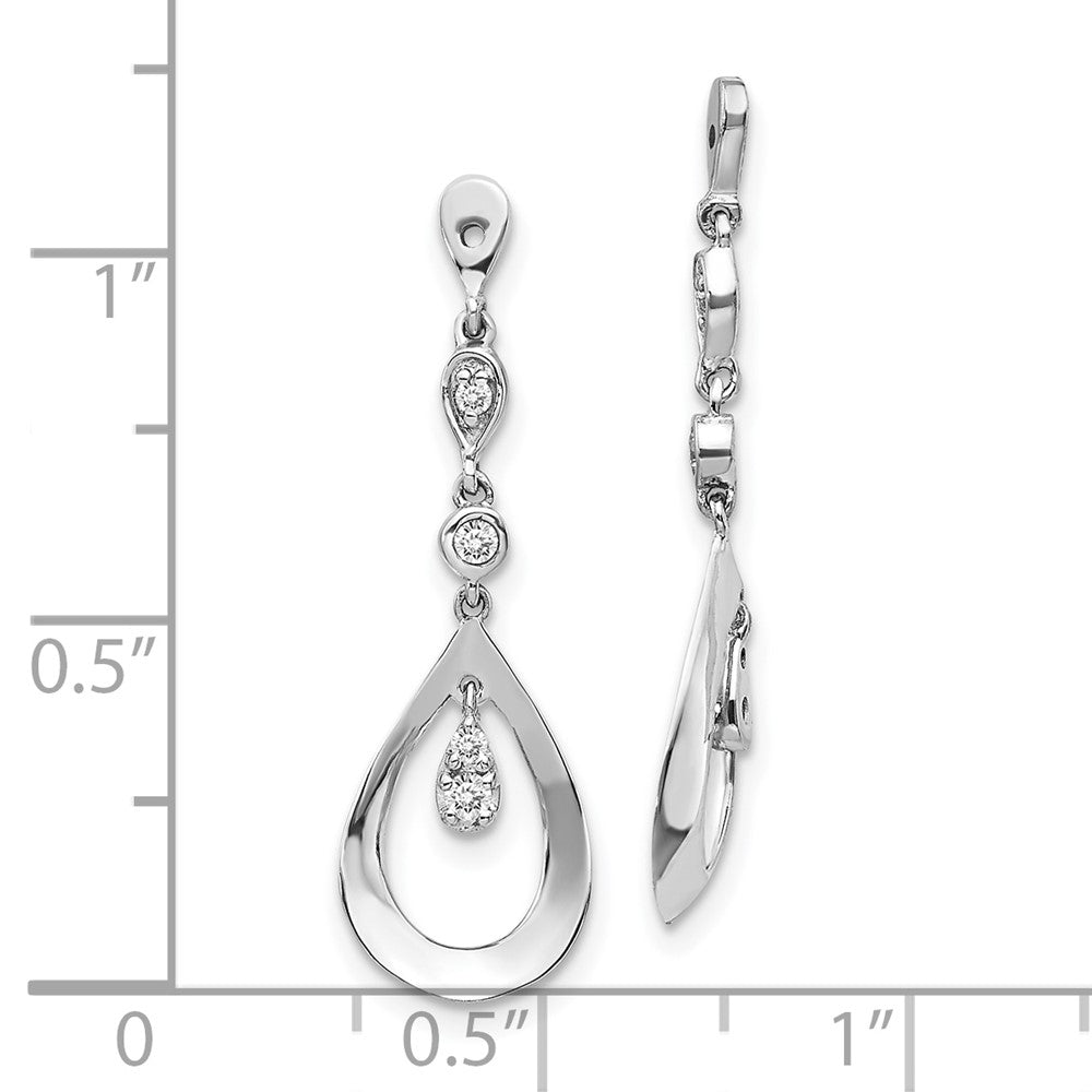 10K Weißgold Tropfen Hängend Diamant Ohrring Jacken