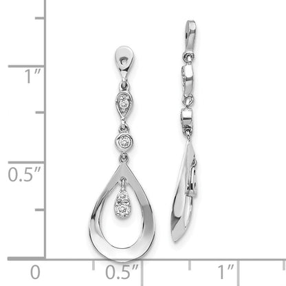 10K Weißgold Tropfen Hängend Diamant Ohrring Jacken