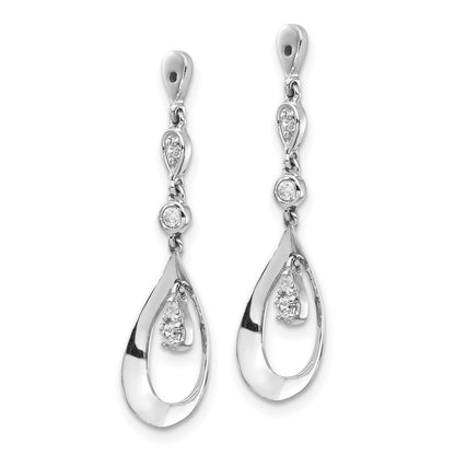 14K Weißgold Diamant-Ohrhänger in Tropfenform
