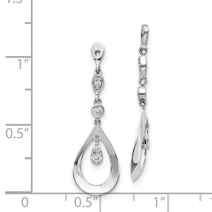 14K Weißgold Diamant-Ohrhänger in Tropfenform