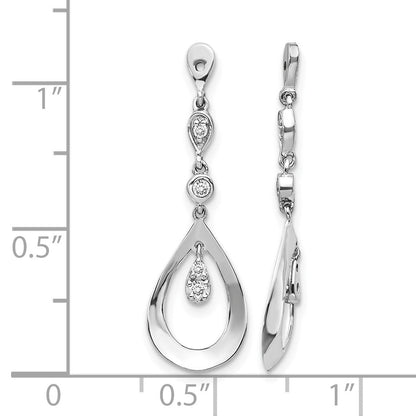 14k Weißgold 0,12 ct. Lab Grown Diamant VS/SI+ G+ Teardrop Dangle Earring Jackets
