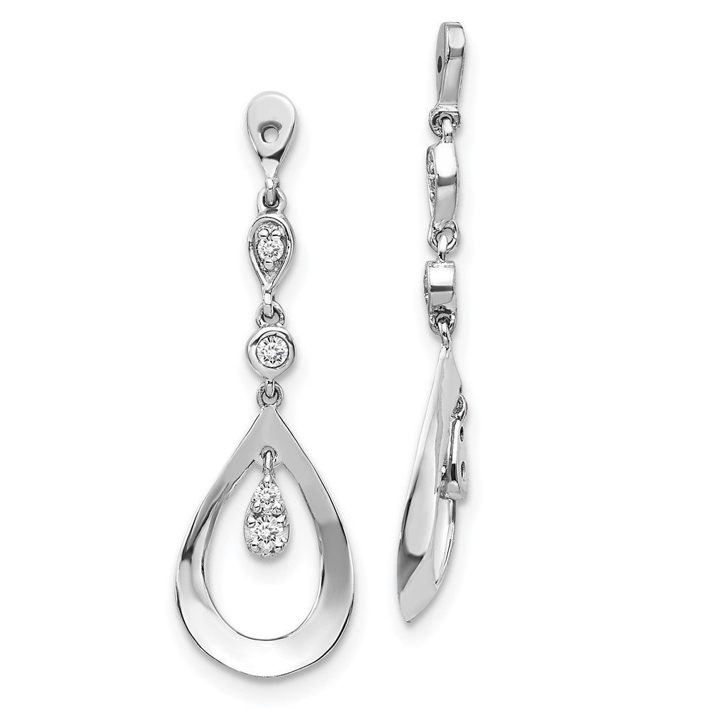 14K Weißgold Diamant-Ohrhänger in Tropfenform