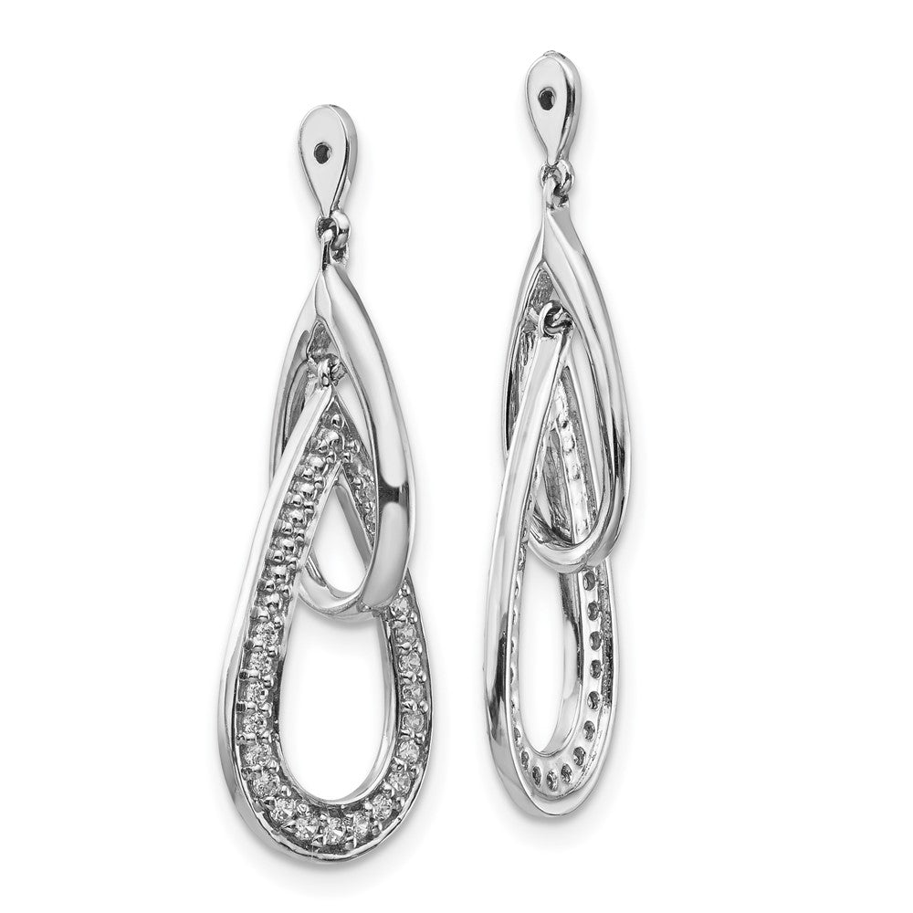 0,25 ct. Diamant-Ohrring-Jackets mit doppeltem Tropfen-Dangle in 14K Weißgold