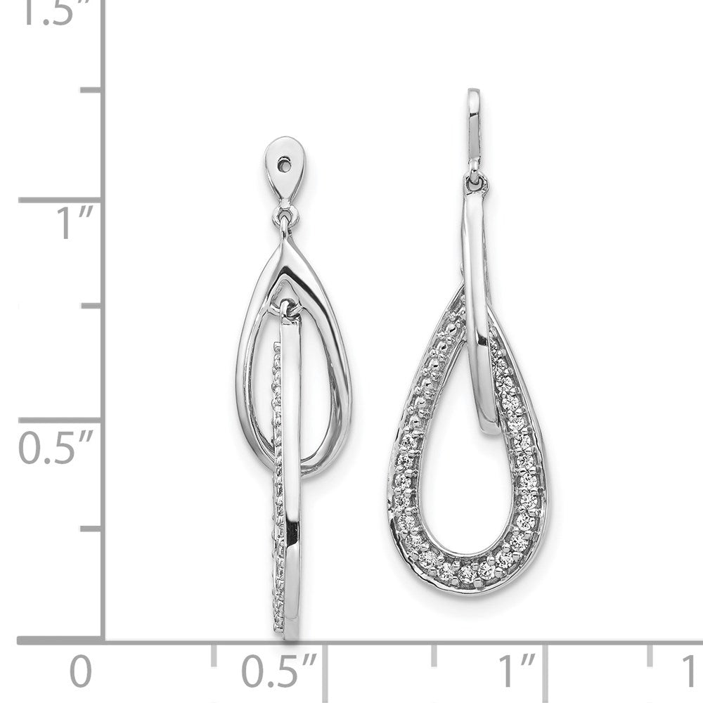 0,25 ct. Diamant-Ohrring-Jackets mit doppeltem Tropfen-Dangle in 14K Weißgold