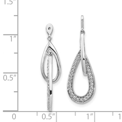 0,25 ct. Diamant-Ohrring-Jackets mit doppeltem Tropfen-Dangle in 14K Weißgold