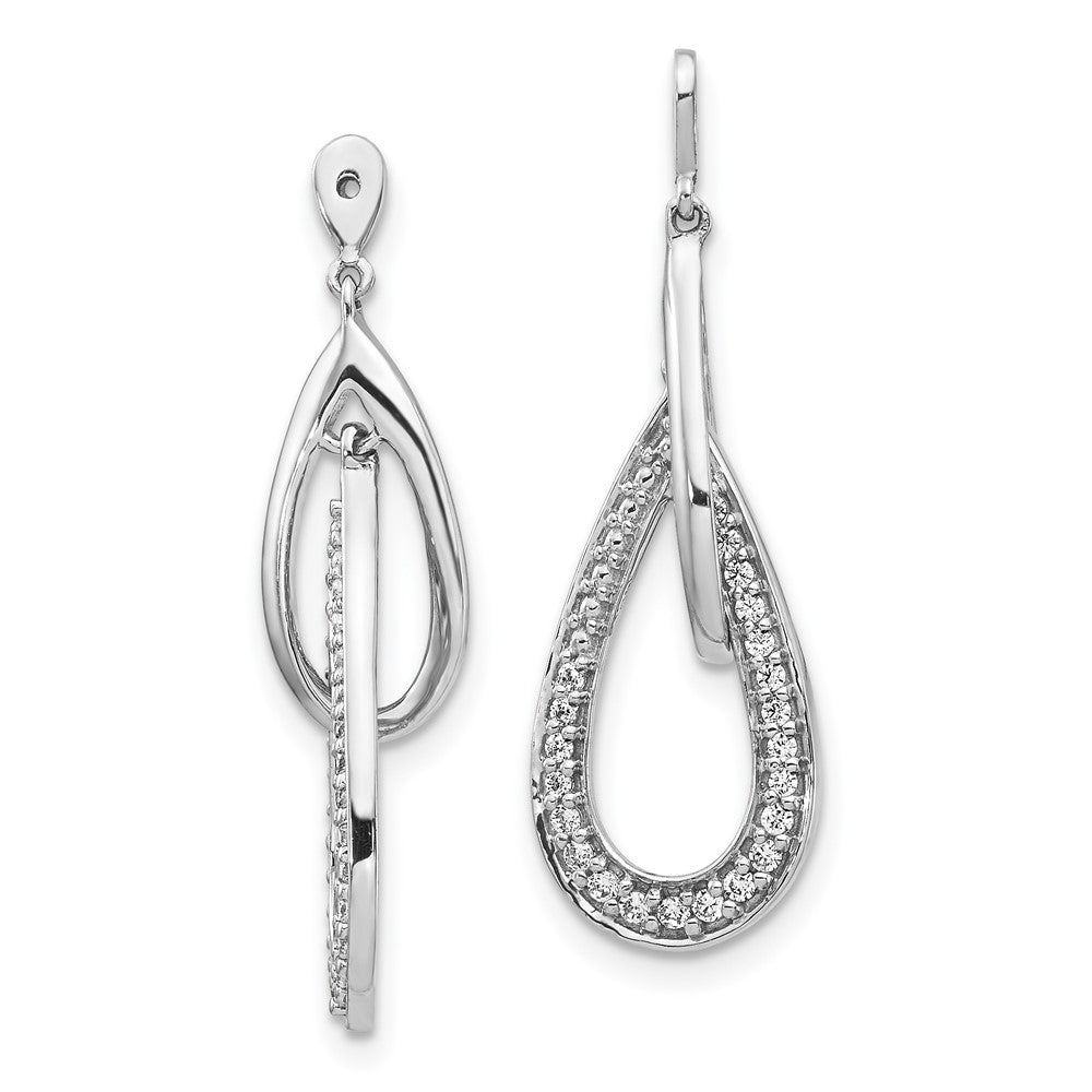 0,25 ct. Diamant-Ohrring-Jackets mit doppeltem Tropfen-Dangle in 14K Weißgold
