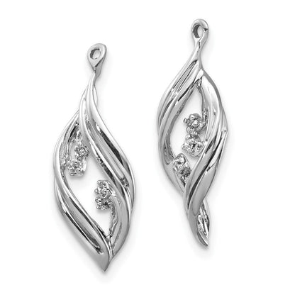 14K Weißgold Ohrring-Jackets mit gedrehtem Design, 0,03 ct. Laborgezüchtete Diamanten, VS/SI+ G+