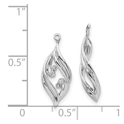 14K Weißgold Diamant-Ohrring-Jackets mit gedrehtem Design