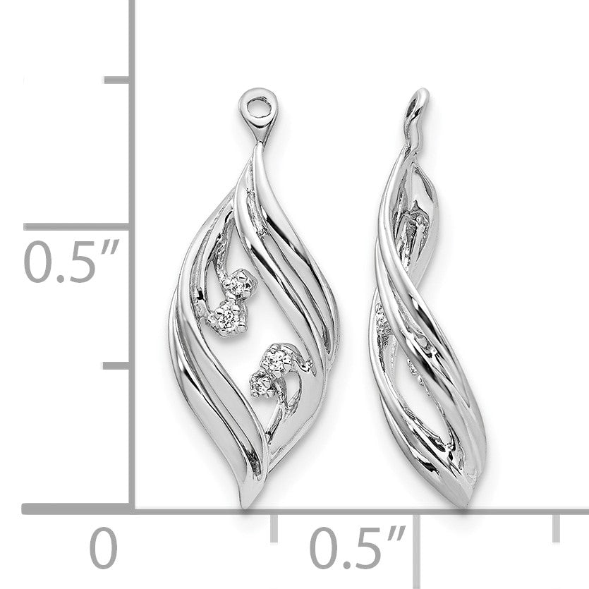 14K Weißgold Ohrring-Jackets mit gedrehtem Design, 0,03 ct. Laborgezüchtete Diamanten, VS/SI+ G+