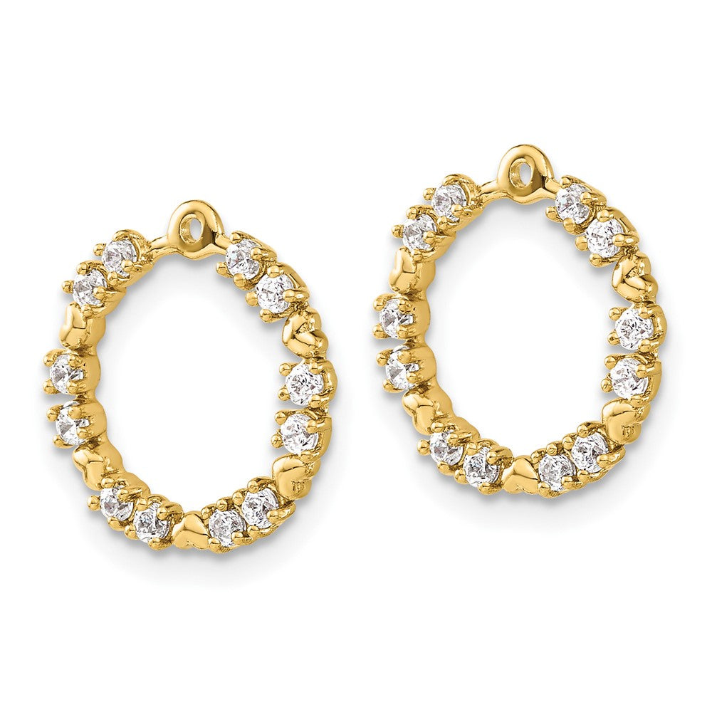 14K Gelbgold Ohrring-Jackets mit 0,375 ct. laborgezüchteten Diamanten VS/SI+ G+, Kreis-Design