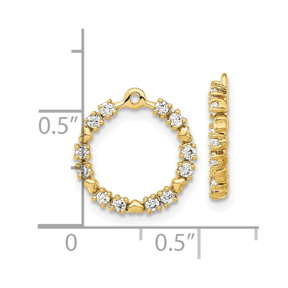 14K Gelbgold Ohrring-Jackets mit 0,375 ct. laborgezüchteten Diamanten VS/SI+ G+, Kreis-Design