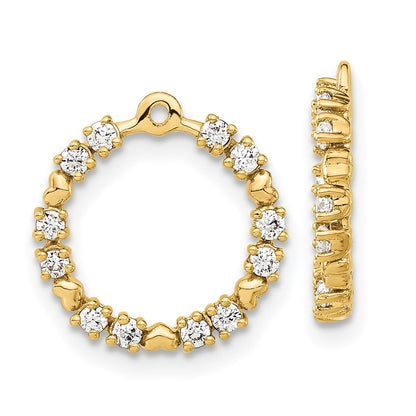 14K Gelbgold Ohrring-Jackets mit 0,375 ct. laborgezüchteten Diamanten VS/SI+ G+, Kreis-Design