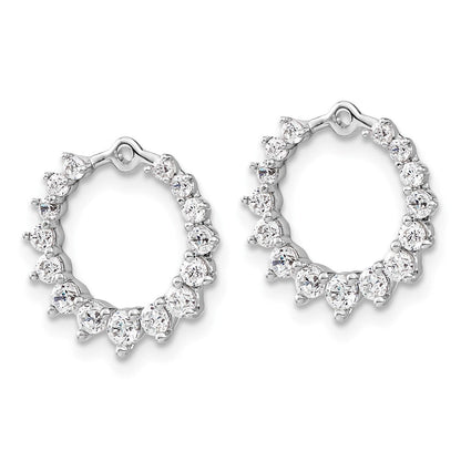 14K Weißgold Ohrring-Jackets Kreis, 0,875 ct. Laborgezüchtete Diamanten VS/SI+ G+