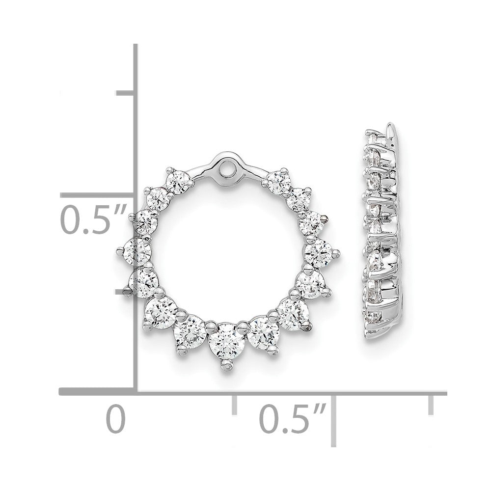 14K Weißgold Ohrring-Jackets Kreis, 0,875 ct. Laborgezüchtete Diamanten VS/SI+ G+