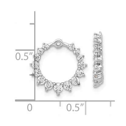 14K Weißgold Ohrring-Jackets Kreis, 0,875 ct. Laborgezüchtete Diamanten VS/SI+ G+