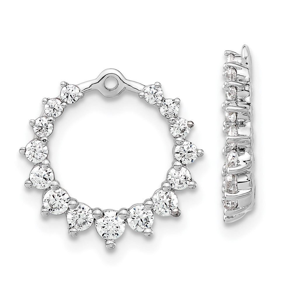14K Weißgold Ohrring-Jackets Kreis, 0,875 ct. Laborgezüchtete Diamanten VS/SI+ G+