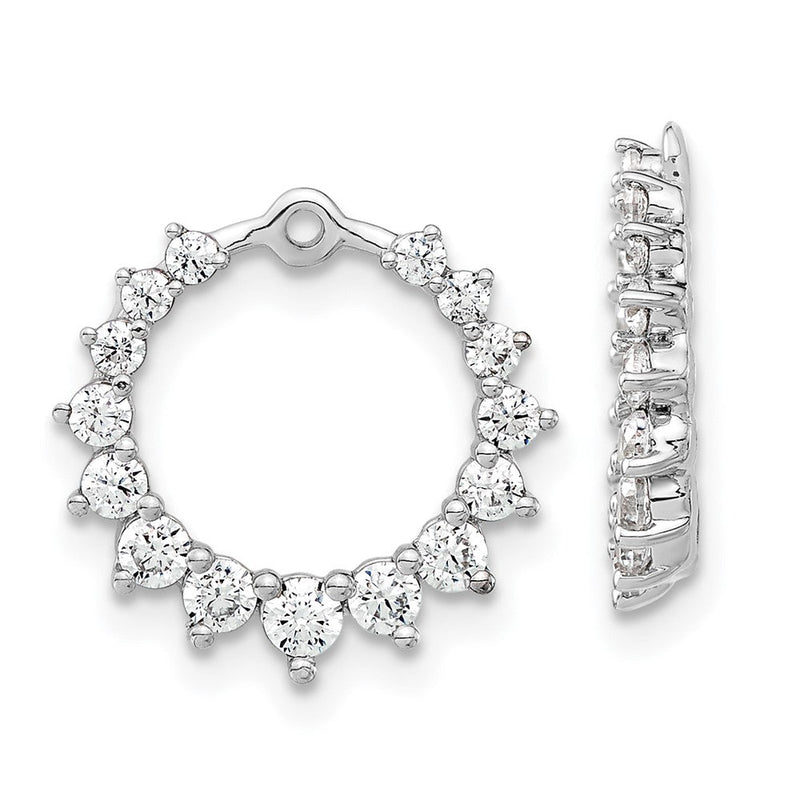 14K Weißgold Ohrring-Jackets Kreis, 0,875 ct. Laborgezüchtete Diamanten VS/SI+ G+