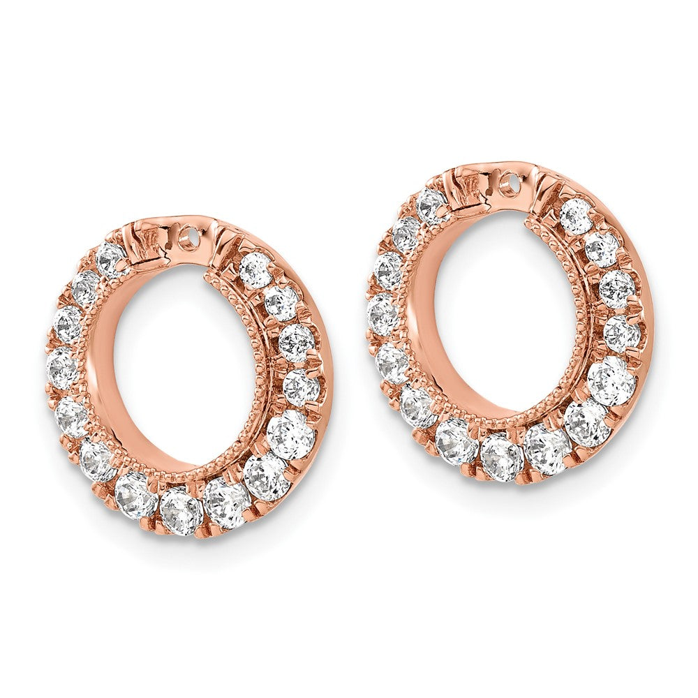 14K Roségold Ohrring-Jackets in Kreisform mit 0,875 ct. im Labor gezüchteten Diamanten VS/SI+ G+