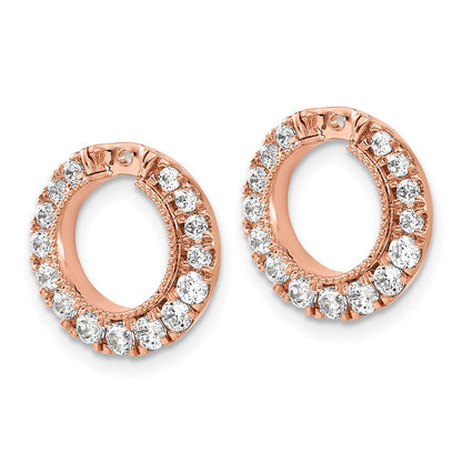 14K Roségold Ohrring-Jackets in Kreisform mit 0,875 ct. im Labor gezüchteten Diamanten VS/SI+ G+