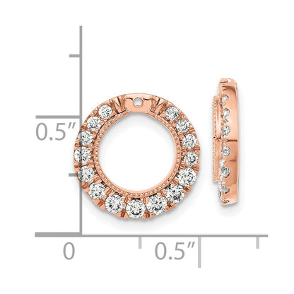 14K Roségold Ohrring-Jackets in Kreisform mit 0,875 ct. im Labor gezüchteten Diamanten VS/SI+ G+