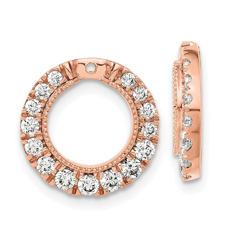 14K Roségold Ohrring-Jackets in Kreisform mit 0,875 ct. im Labor gezüchteten Diamanten VS/SI+ G+