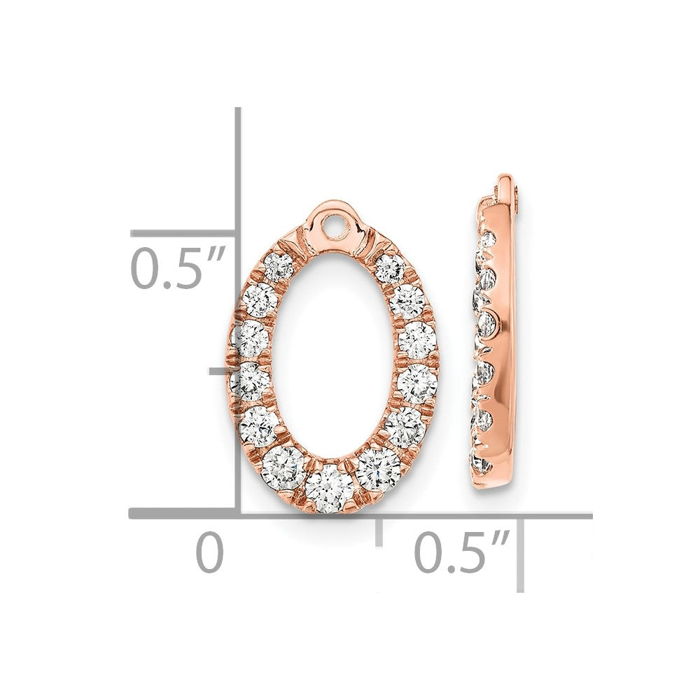 14K Roségold Ohrring-Jackets mit ovalen laborgezüchteten Diamanten, 0,625 ct., VS/SI+ G+