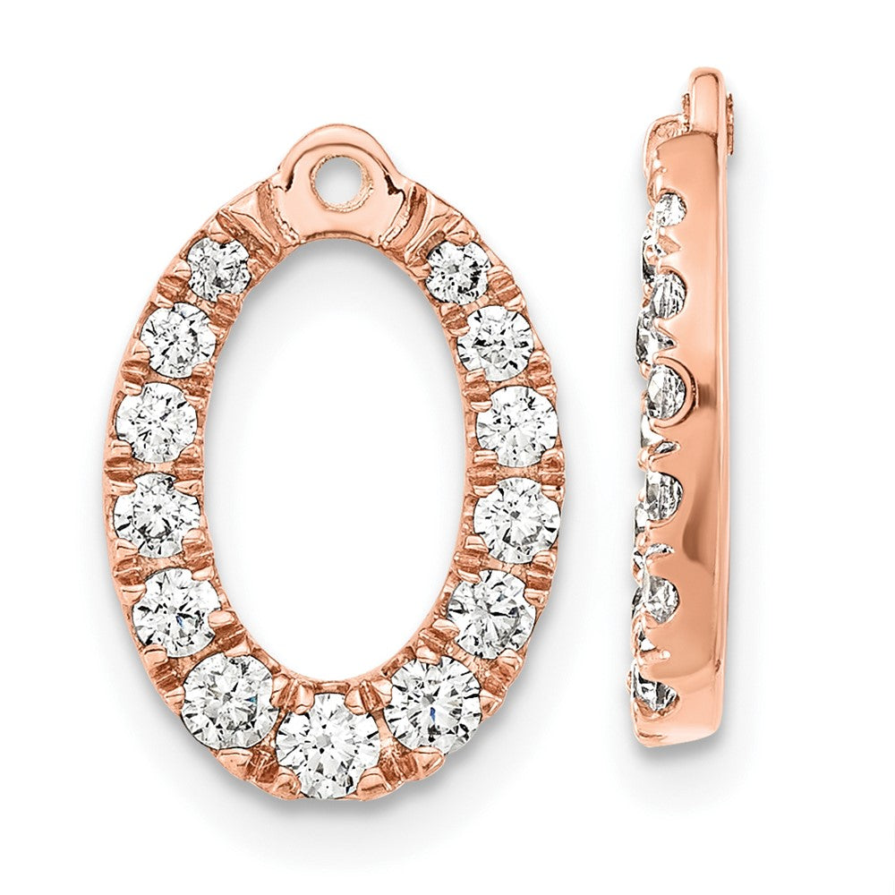 14K Roségold Ohrring-Jackets mit ovalen laborgezüchteten Diamanten, 0,625 ct., VS/SI+ G+