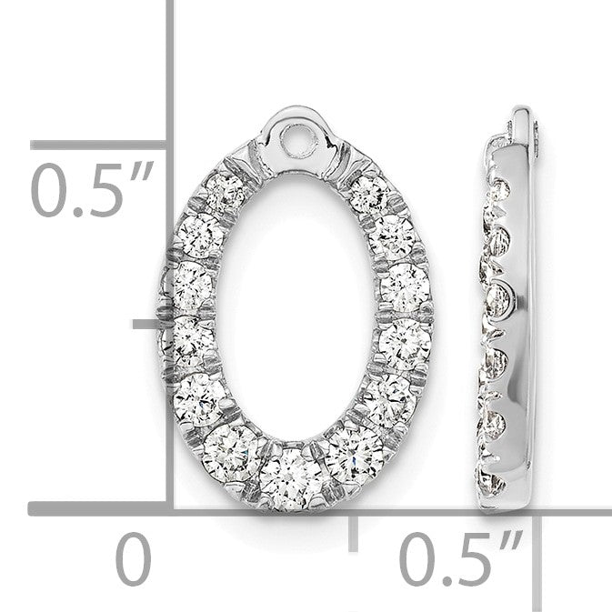 14K Weißgold Ohrring-Jackets mit 0,625 ct. im Labor gezüchteten Diamanten, oval, VS/SI+ G+