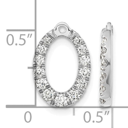 14K Weißgold Ohrring-Jackets mit 0,625 ct. im Labor gezüchteten Diamanten, oval, VS/SI+ G+