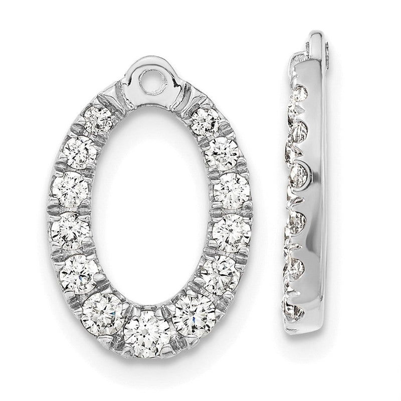 14K Weißgold Ohrring-Jackets mit 0,625 ct. im Labor gezüchteten Diamanten, oval, VS/SI+ G+