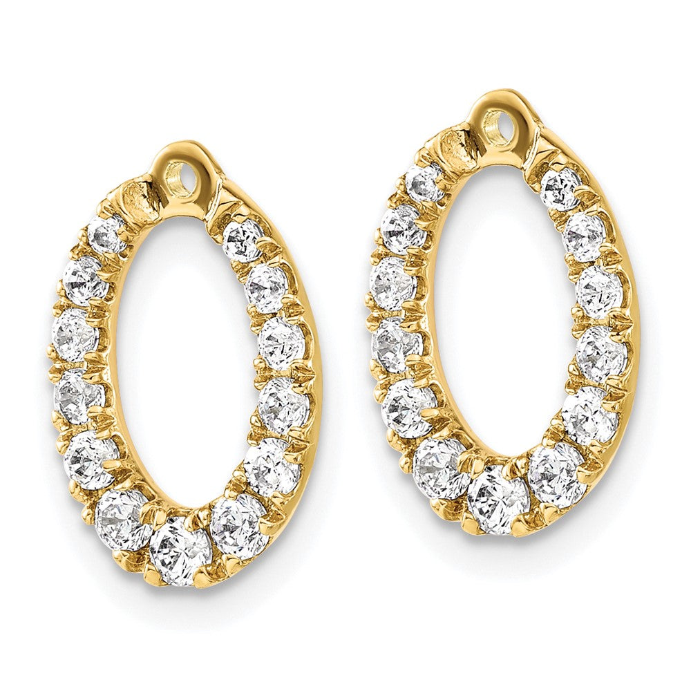 14K Gelbgold Ohrring-Jackets mit 0,625 ct. laborgezüchteten Diamanten, VS/SI+, G+, Oval