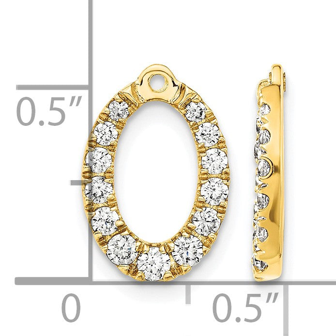 14K Gelbgold Ohrring-Jackets mit 0,625 ct. laborgezüchteten Diamanten, VS/SI+, G+, Oval