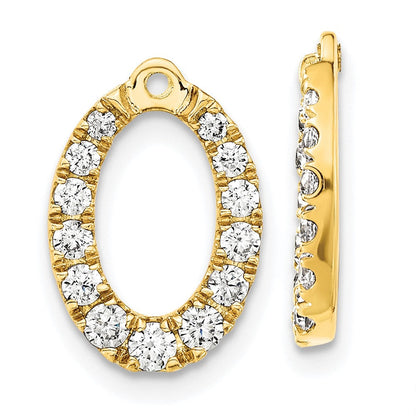 14K Gelbgold Ohrring-Jackets mit 0,625 ct. laborgezüchteten Diamanten, VS/SI+, G+, Oval
