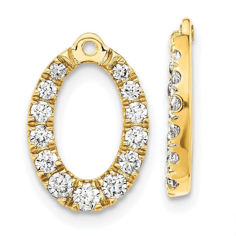 14K Gelbgold Ohrring-Jackets mit 0,625 ct. laborgezüchteten Diamanten, VS/SI+, G+, Oval