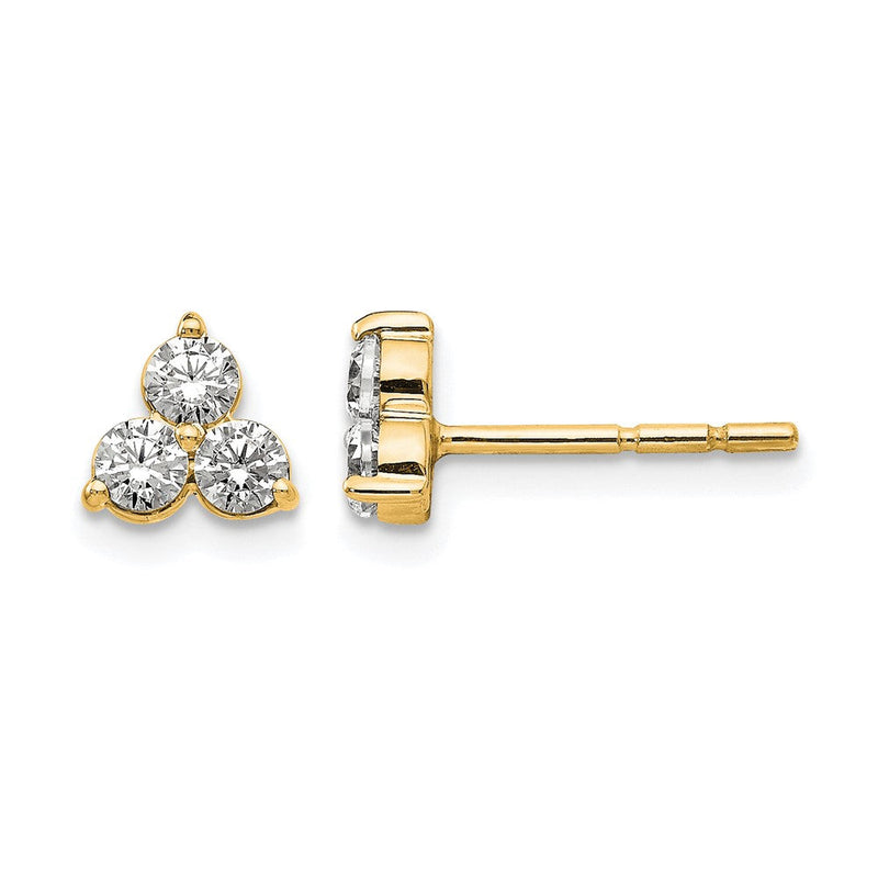 14K Gelbgold True Origin 1/2 Karat Im Labor Gezüchtet Diamant Vs Def Dreistein Stecker Ohrstecker