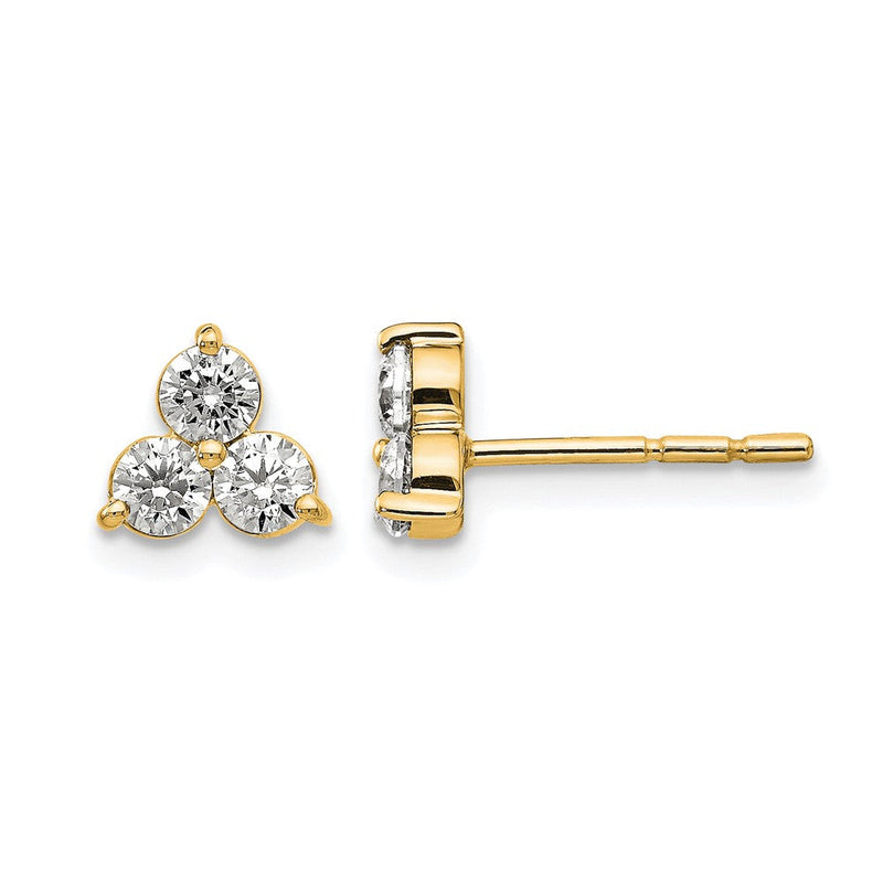 14K Gelbgold True Origin 3/4 Karat Im Labor Gezüchtet Diamant Vs Def Dreistein Stecker Ohrstecker