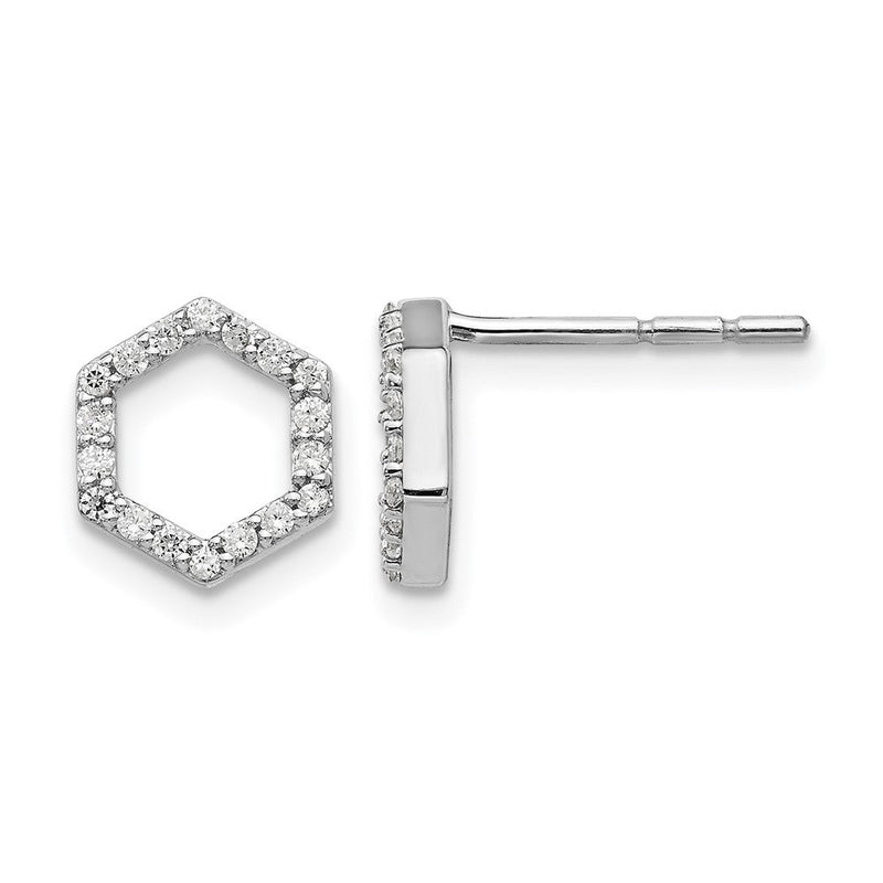 14K Weißgold True Origin 1/5 Karat Im Labor Gezüchtet Diamant Vs Def Hexagon Ohrstecker
