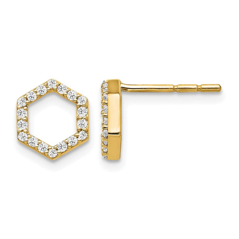 14K Gelbgold True Origin 1/5 Karat Im Labor Gezüchtet Diamant Vs Def Hexagon Ohrstecker