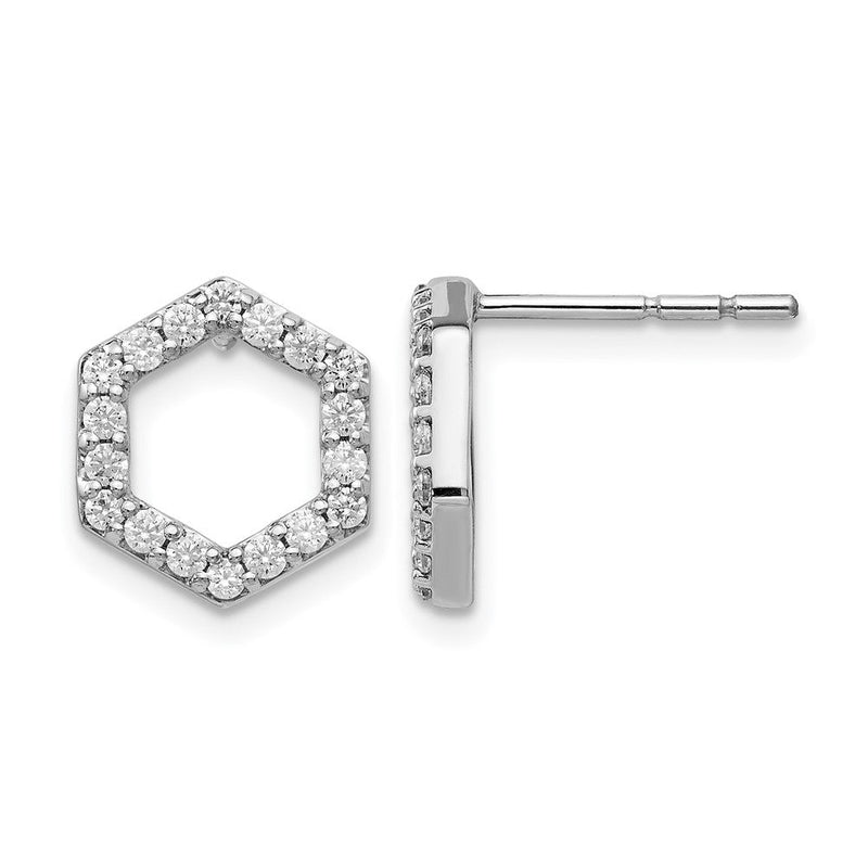 14K Weißgold True Origin 1/2 Karat Im Labor Gezüchtet Diamant Vs Def Hexagon Ohrstecker